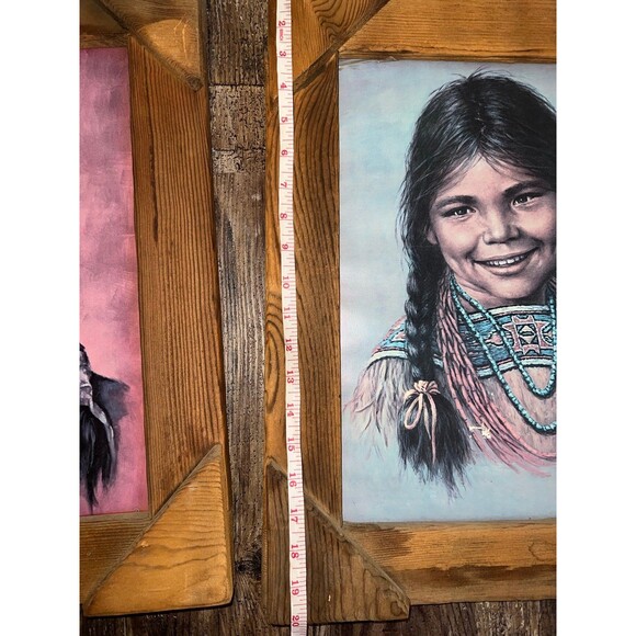 Vintage Native American Framed Paintings Prints by Bill Hampton, unique gift - Picture 10 of 11